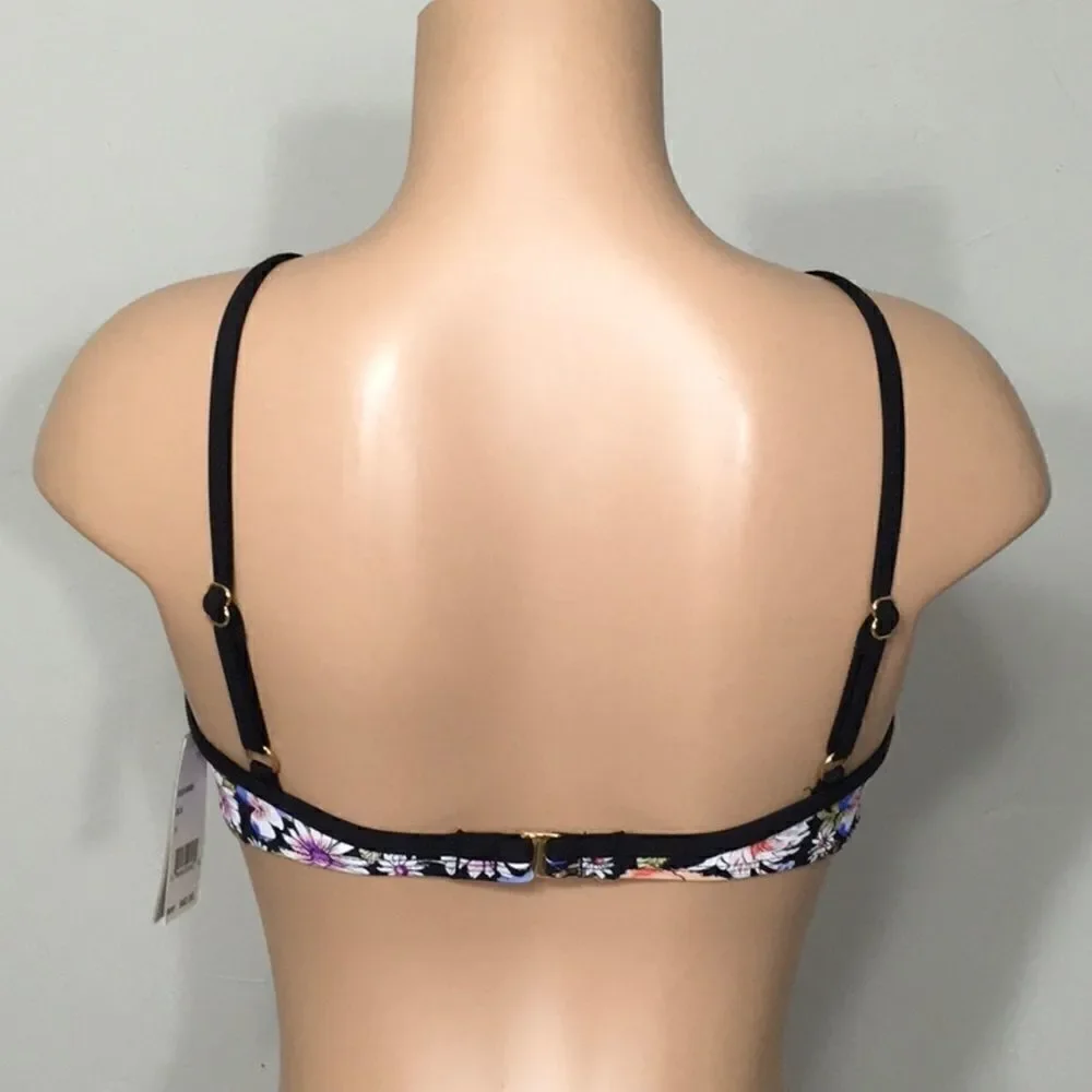 Kenneth Cole Reaction hi-neck floral bikini top.